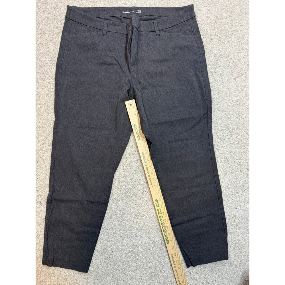 Old Navy Pixie High Rise Ankle Pants Womens 20 Charcoal Gray Heathered Stretch